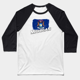 Michigan flag Baseball T-Shirt